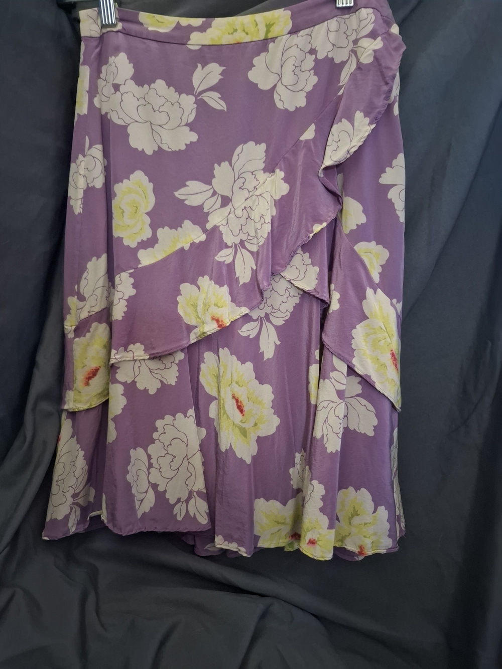 Banana Republic Purple Floral Ruffled Tiered  Skirt